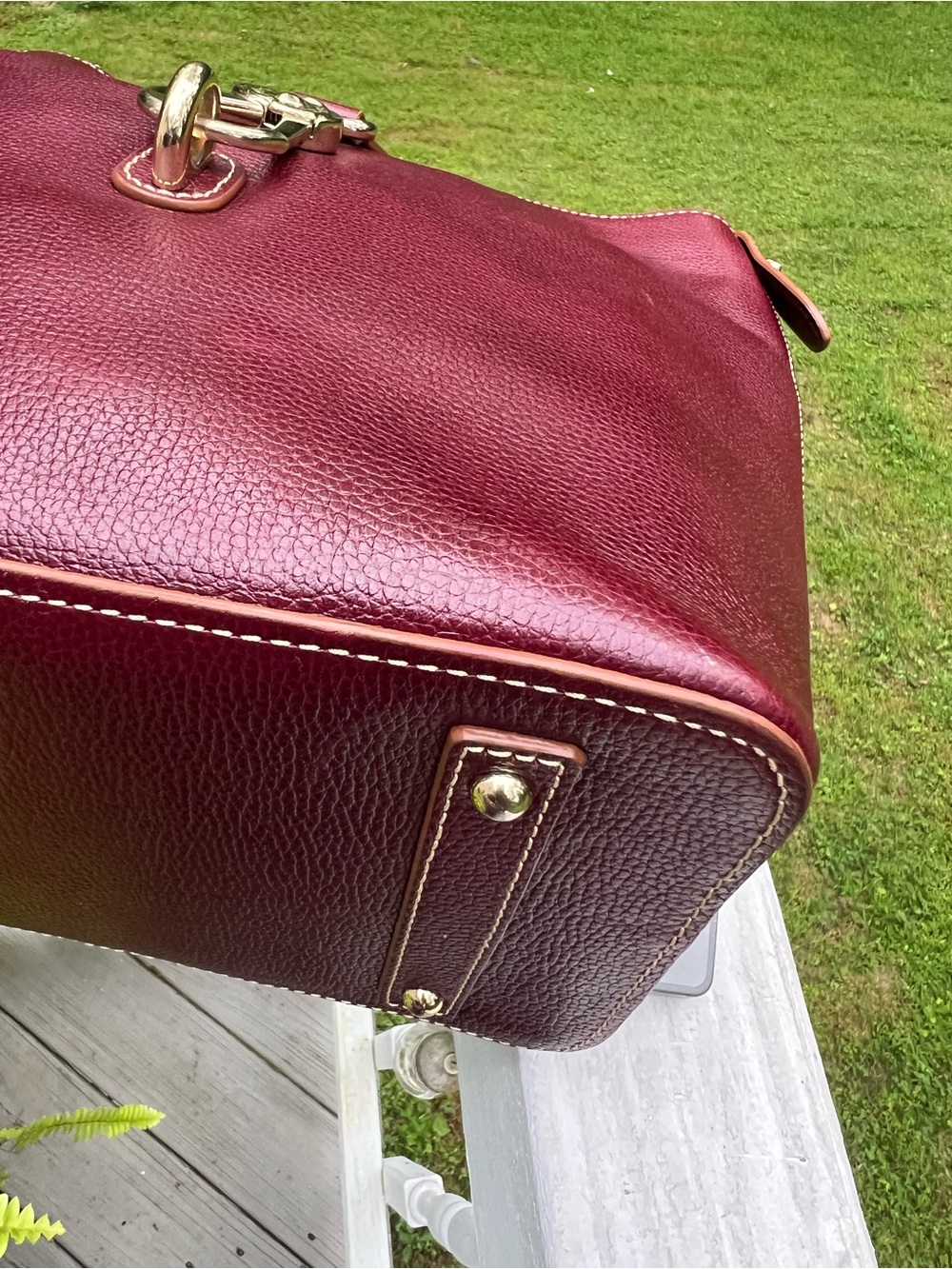 DOONEY & BOURKE LOGO LOCK TOSCANO LEATHER SHOULDER BAG, KEY CHAIN & LARGE POUCH - Picture 6 of 11